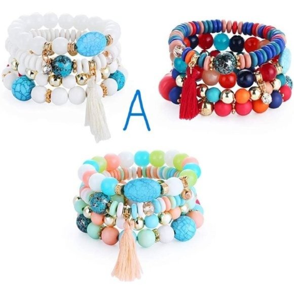New Baoqin Boho Beaded Bracelets for Women - Charm Stackable Multilayer … - Picture 3 of 11